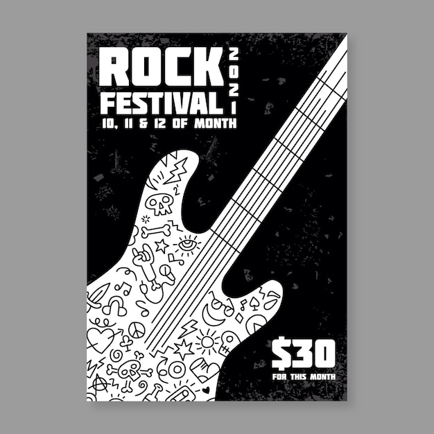 Free vector 2021 illustrated music festival poster