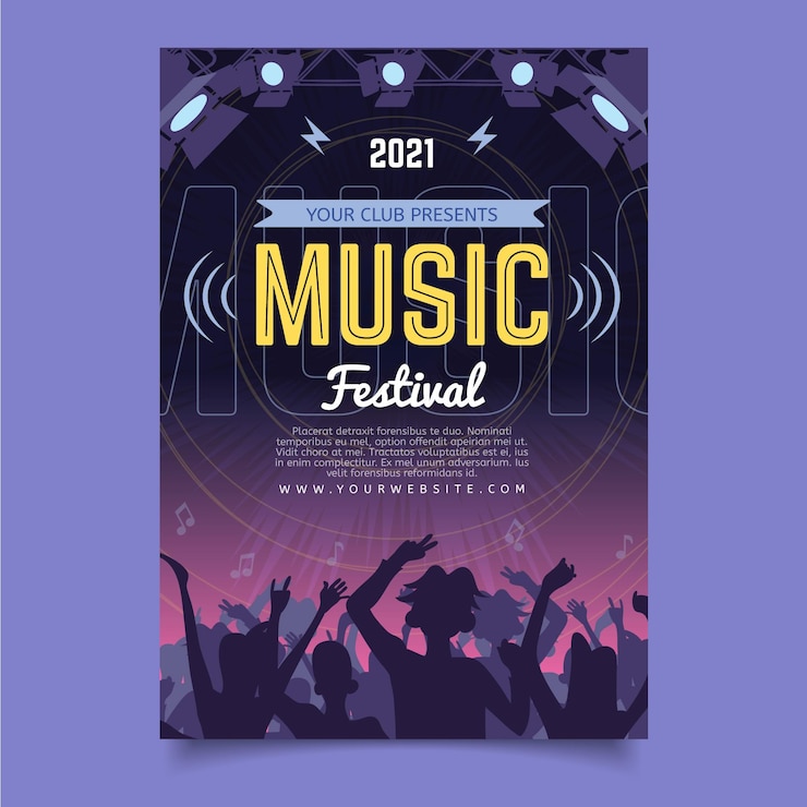 Free Vector 2021 illustrated music festival poster