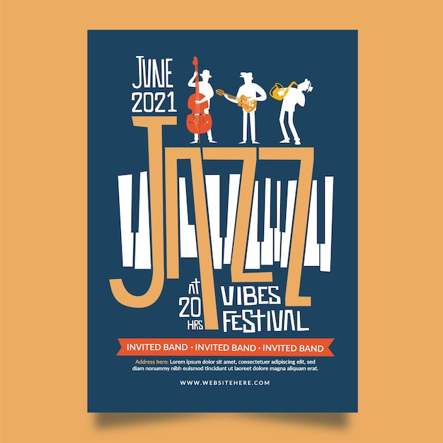 Vettore gratuito 2021 poster del festival di musica illustrata