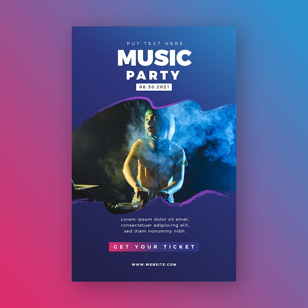 Free vector 2021 music event poster template