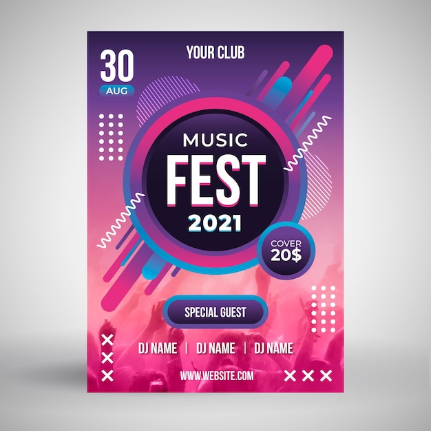 Free vector 2021 music event poster