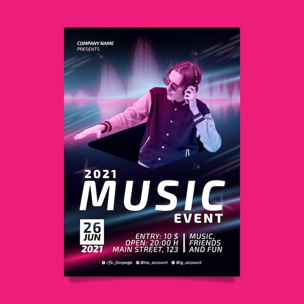 2021 년 음악 이벤트 포스터