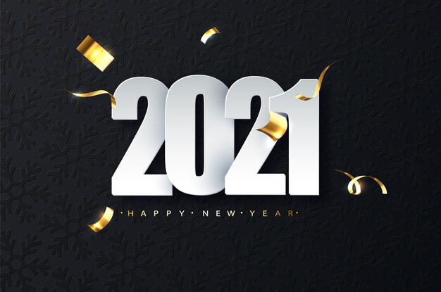 2021 new year luxury illustration on dark background. Happy New Year greetings