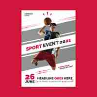 Vettore gratuito 2021 concetto di poster di eventi sportivi