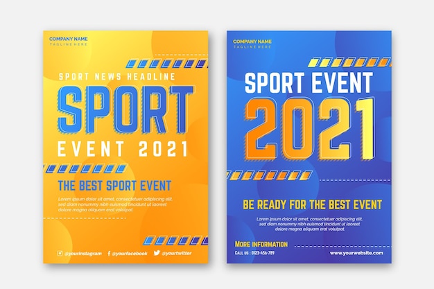 2021 concetto di poster di eventi sportivi