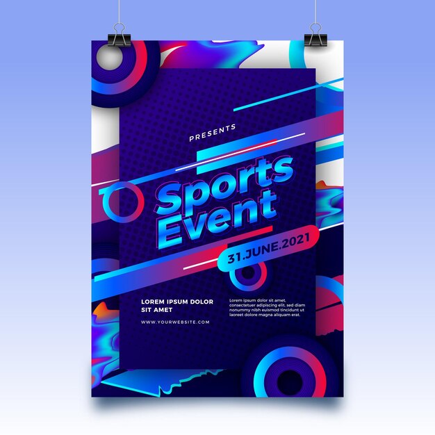 2021 sporting event poster with abstract shapes