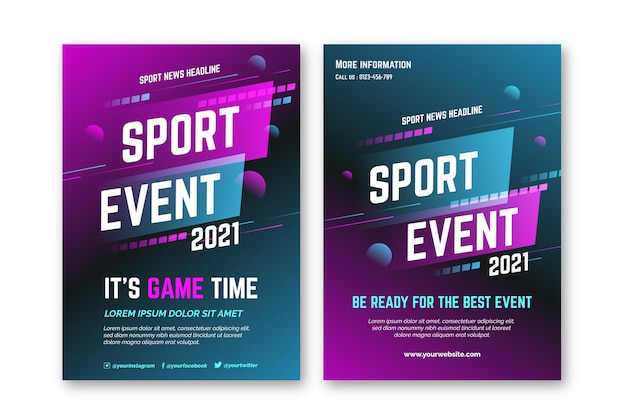 Vettore gratuito 2021 poster di eventi sportivi