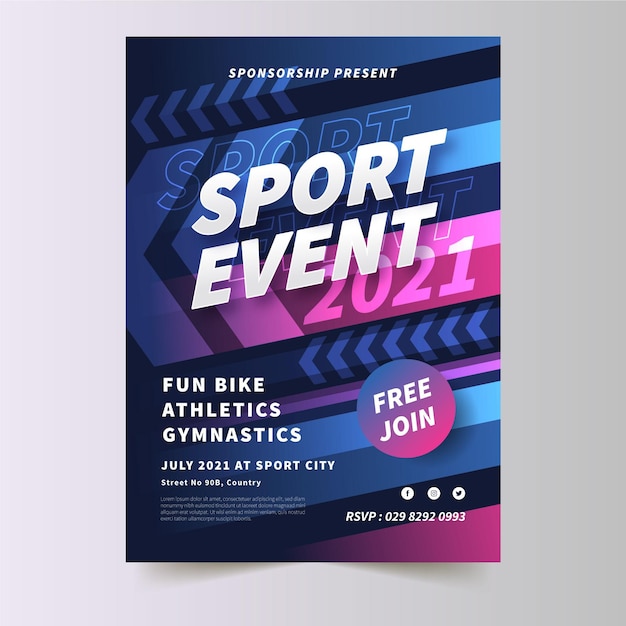 Free vector 2021 sporting event poster