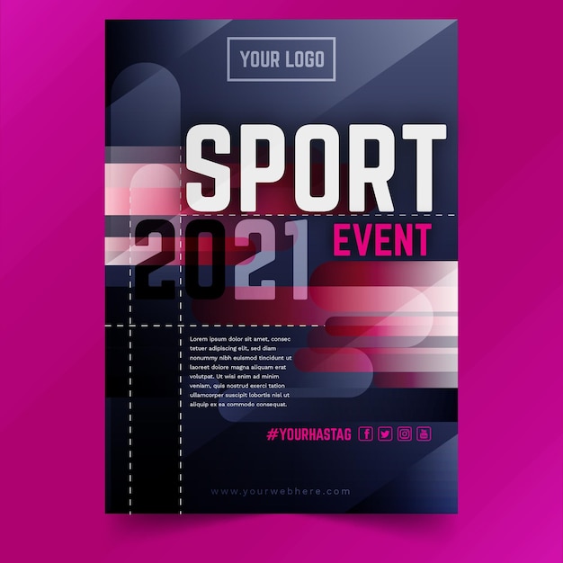 Vettore gratuito 2021 poster di eventi sportivi