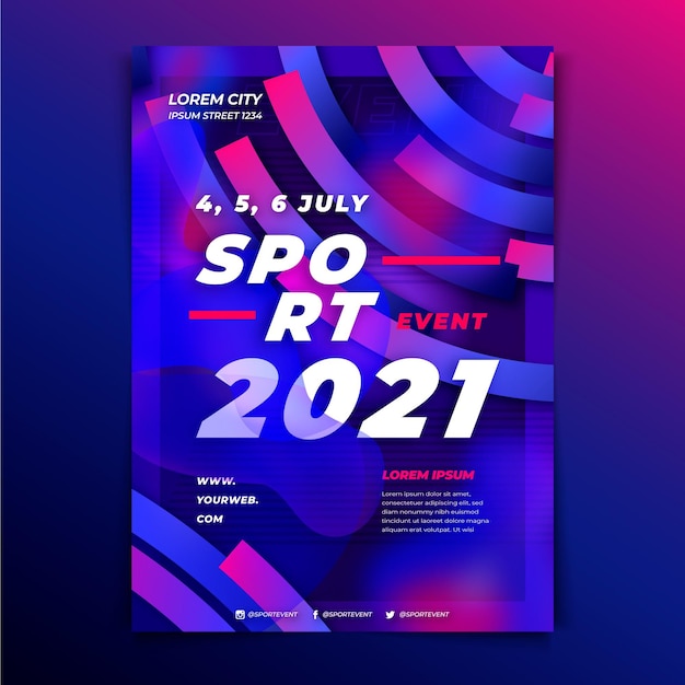 Vettore gratuito 2021 poster di eventi sportivi