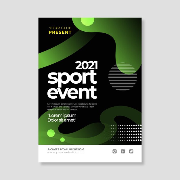 2021 sports event poster template with different shapes