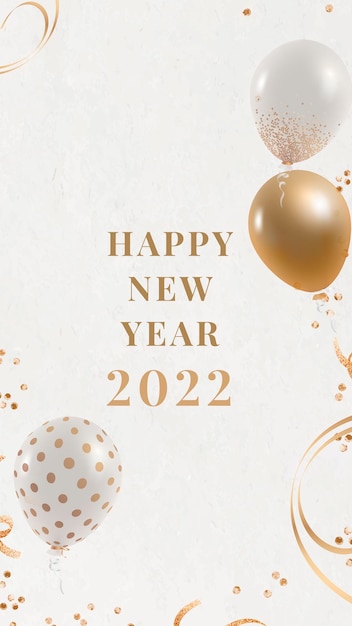 2022 balloon wallpaper happy new year aesthetic season&#39;s greetings background vector