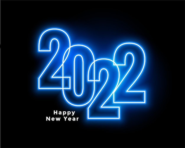 2022 blue neon LED style text effect background