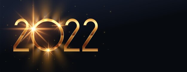 2022 황금 새해 반짝 축하 배너 디자인