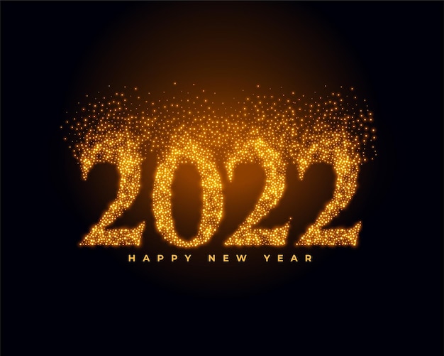 Free vector 2022 golden sparkle burst new year card design