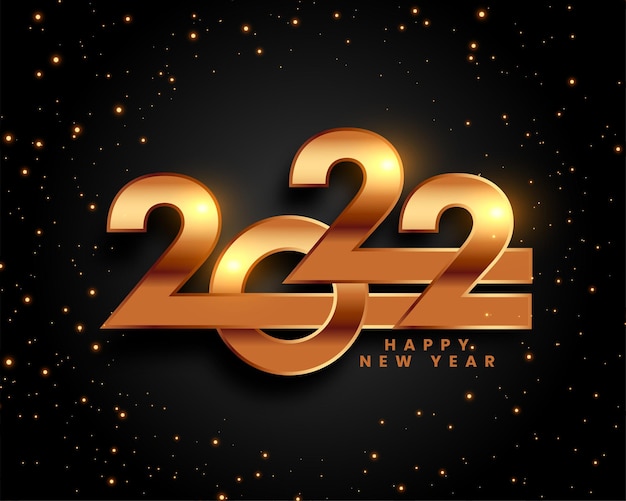 2022 golden sparkling new year background design