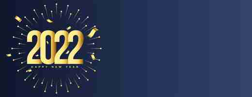 Free vector 2022 golden text effect with fireworks and confetti