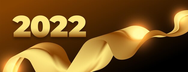 2022 год золотой волнистый дизайн баннера