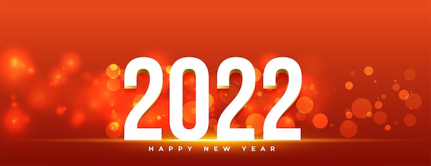 2022 happy new year bokeh banner design