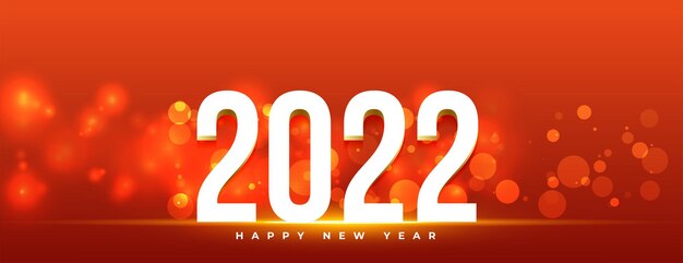 2022 happy new year bokeh banner design