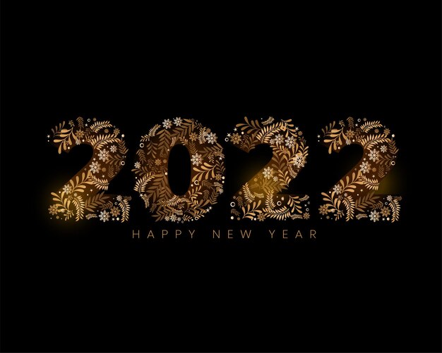 2022 happy new year christmas leaves background