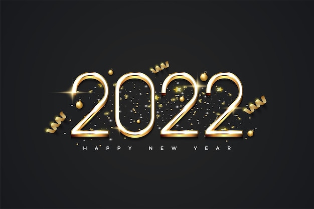 2022년 새해 복 많이 받으세요 클래식 골드 컬러