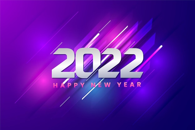 2022 happy new year elegant numbers against background of flickering fireworks happy new year