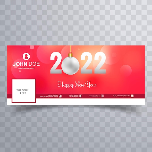 2022 happy new year facebook cover design