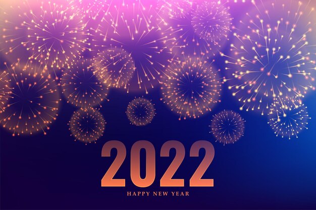 2022 happy new year firework display celebration greeting