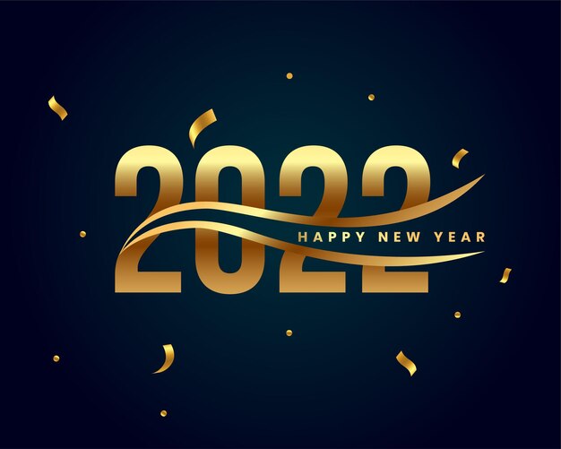 2022 happy new year golden creative greeting design