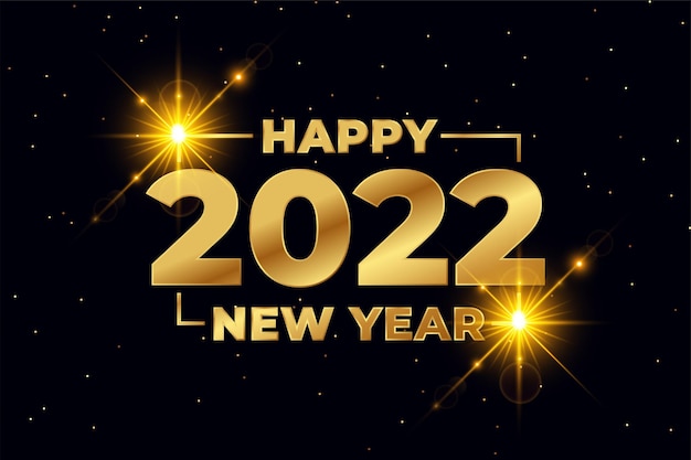 2022 happy new year golden greeting design