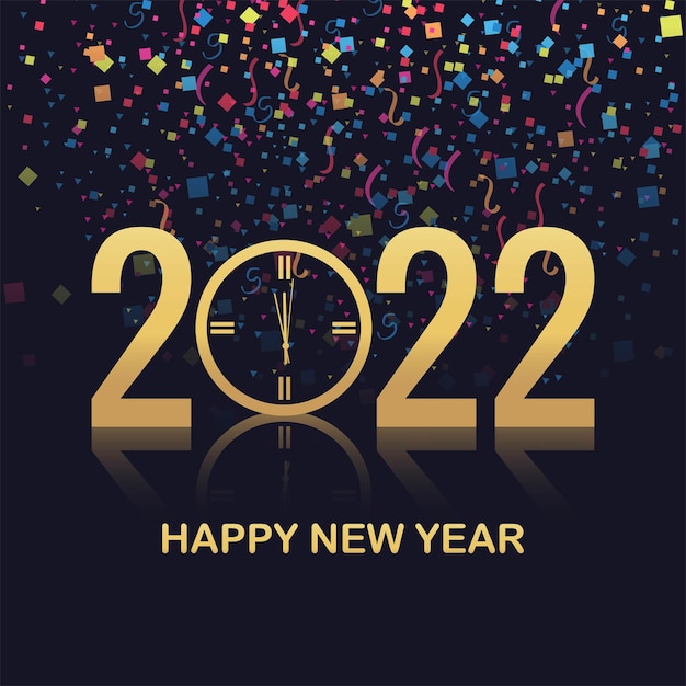 Free vector 2022 happy new year greeting card background