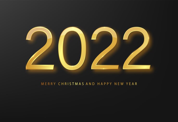 無料Vector 2022年明けましておめでとうグリーティングカードゴールドと黒の背景。黒の新年の背景。願いを込めた20221年のビジネス日記の表紙。パンフレットデザインテンプレート、カード、バナー