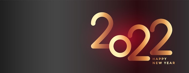 Vettore gratuito banner immagine felice anno nuovo 2022 in stile semplice ed elegante