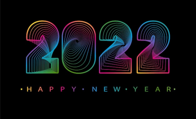 Vettore gratuito 2022 felice anno nuovo. stile astratto di numeri.