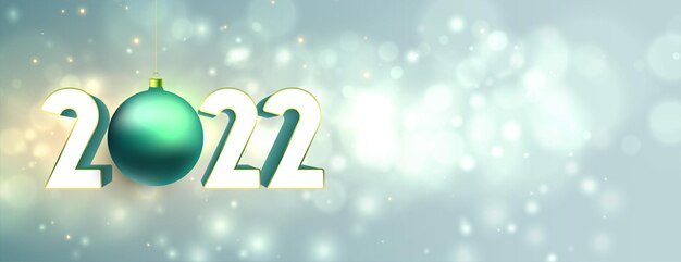 2022 happy new year sparkling celebration banner with text space