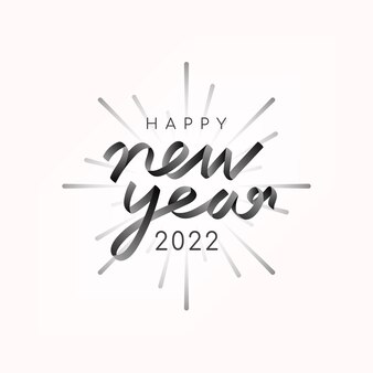 2022 happy new year text aesthetic season's greetings in black on white background vector