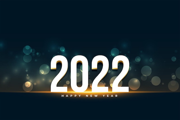 2022年の光の効果新年のグリーティングカードのデザイン