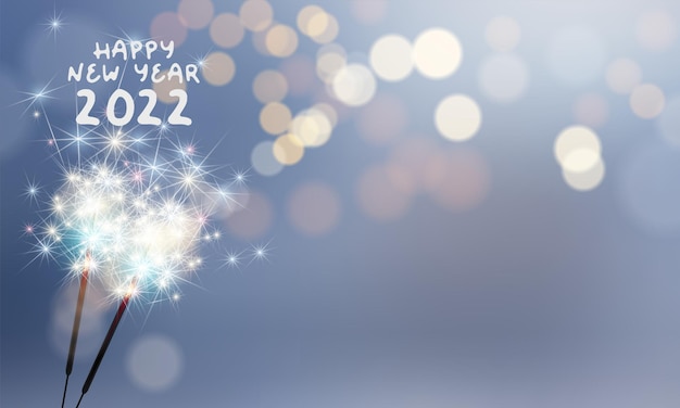 Free vector 2022 new year abstract background with fireworks