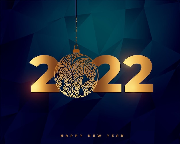 2022 new year golden artistic background design