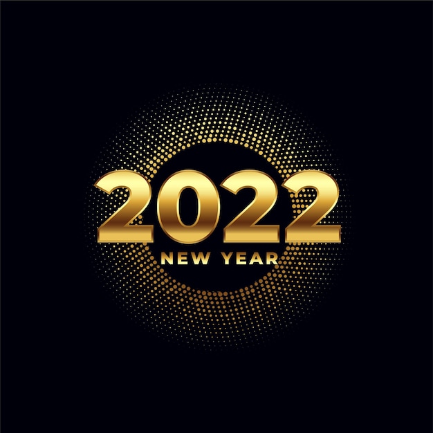 2022 new year golden halftone background