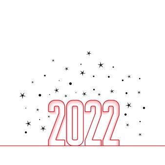 ラインスタイルの2022年の新年のグリーティングカードのデザイン