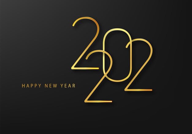 2022 New Year. Minimalistic text template for holiday design.