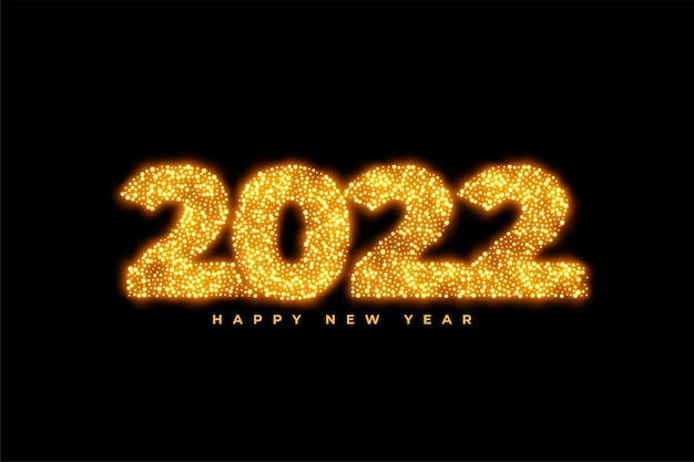 Free vector 2022 new year wishes card in golden sparkles style