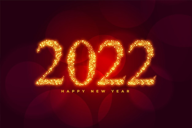 2022 red greeting new year sparkle background design
