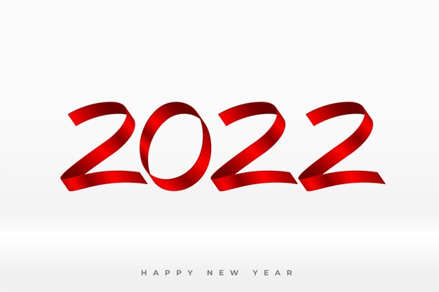 3d 리본 스타일 배경의 2022 텍스트