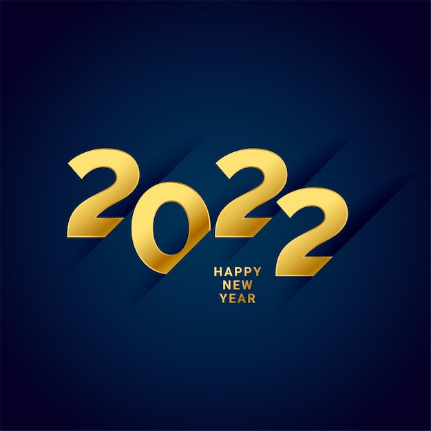 2022 text effect in golden for new year