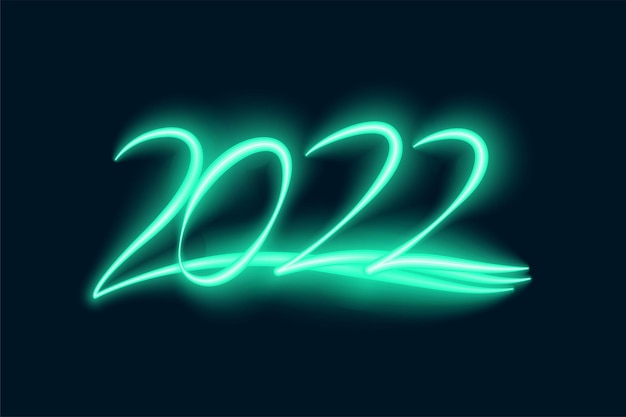 네온 빛나는 LED 스타일의 2022 타이포그래피