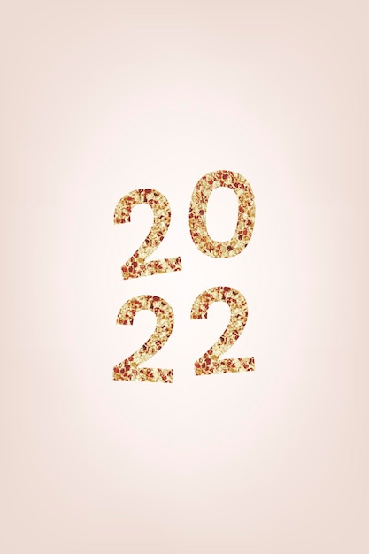 Free vector 2022 welcome gold glitter text, new year sequin aesthetic typography on pink background vector