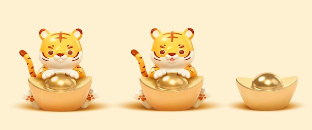 2022 year of the tiger cute mascot